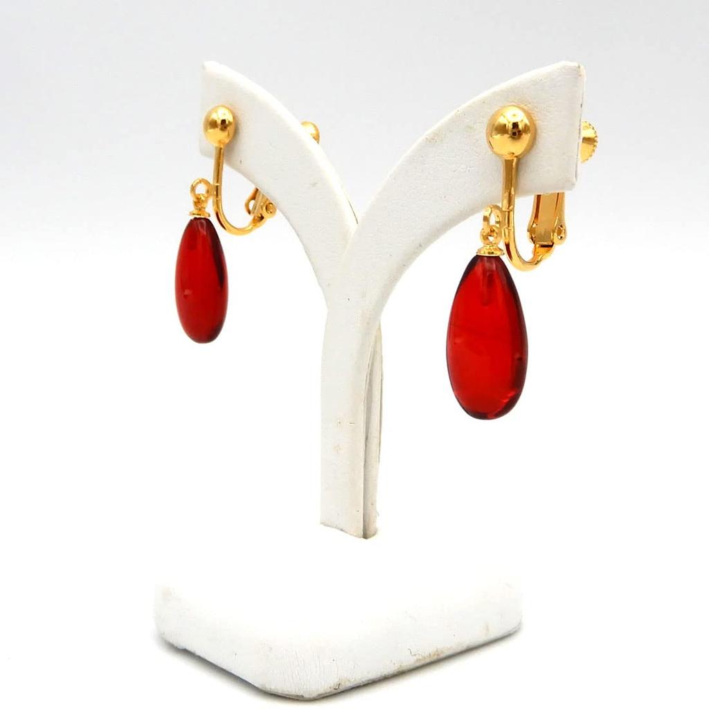 Наусика Серьги-кольца Свободные Серьги из янтаря Весенний тип Рубиново-красный Янтарно-красный Каплевидные Хирургическая нержавеющая сталь Аллергия на металл Силиконовое покрытие Нет