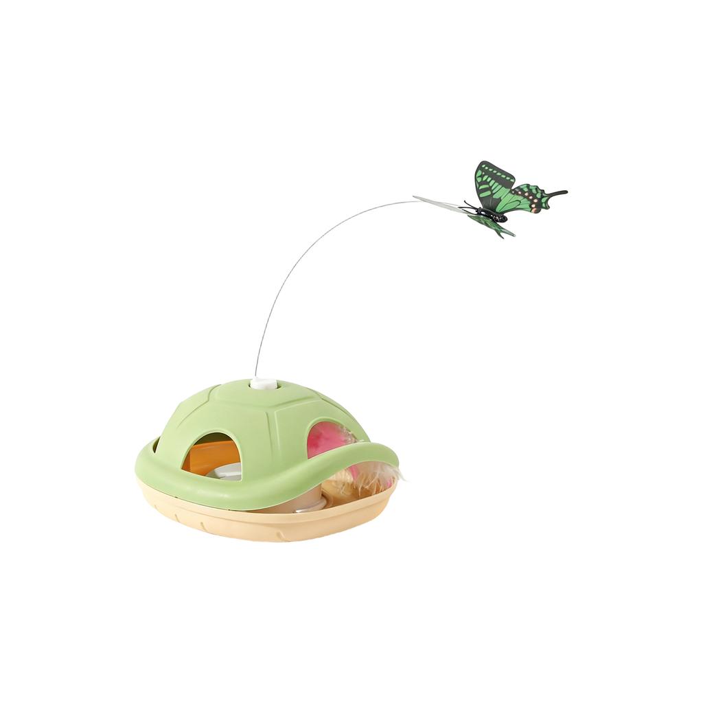 Электрическая автоматическая вращающаяся игрушка-бабочка для кошек - Интерактивная игрушка для домашних животных в форме черепахи для самостоятельных развлечений и стимуляции охотничьих инстинктов кошек