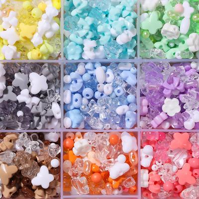 Акриловые бусины одного цвета, смешанные, DIY материал для бисерных браслетов и ожерелий