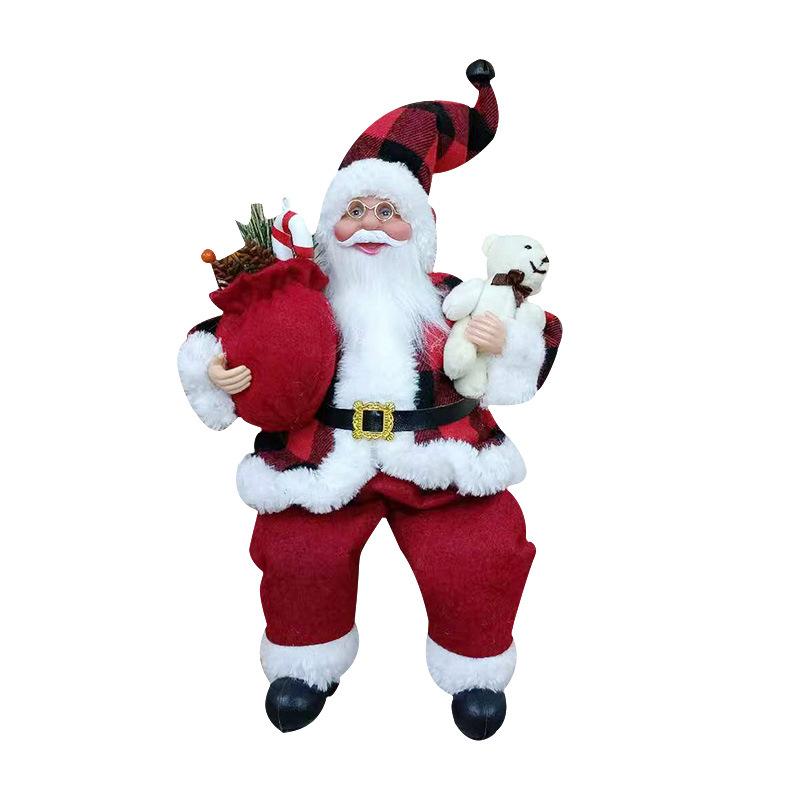 Фигурка сидящего Санта-Клауса, кукла для рождественской сцены, праздничный подарок
