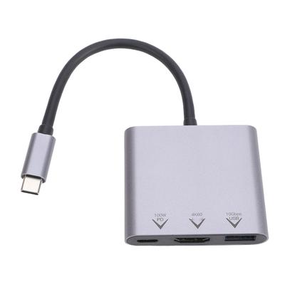 USB-C концентратор 3 в 1 Мультипортовый адаптер 4K HD Мультимедийный интерфейс Порт PD100W Порт USB3.2 Порт OTG Тип C Док-станция для