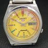 SEIKO 5 AUTOMATIC 7009A VINTAGE JAPAN MENS YELLOW COLOR DIAL WATCH a701490-5 R206b-a701490