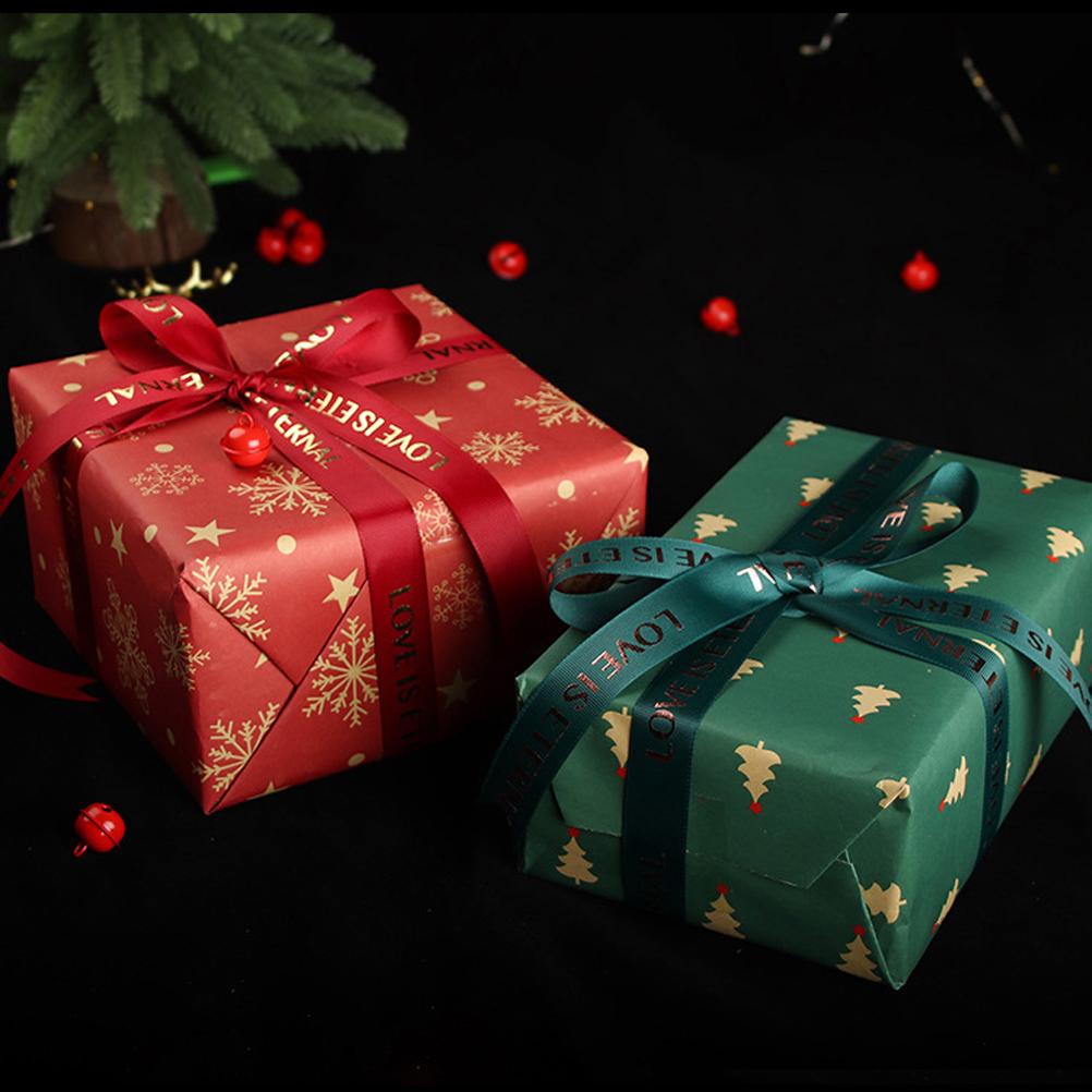 Christmas Kraft Wrapping Paper Christmas Elements Collection Double Sided Wrapping Paper Christmas Gift Box Decoration