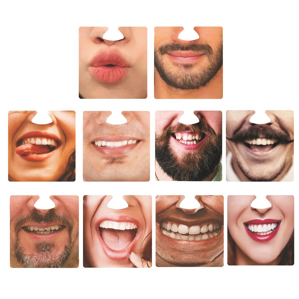 Set of 10 Entertaining Face Cover Cup Mat Combo Enjoyable Face Coasters Unique Cup Pads Multi Functional Mask Coaster