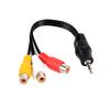 28Cm 3.5Mm Jack Av Male To 3Rca Female Audio Video Cable Cord Stereo Adapter