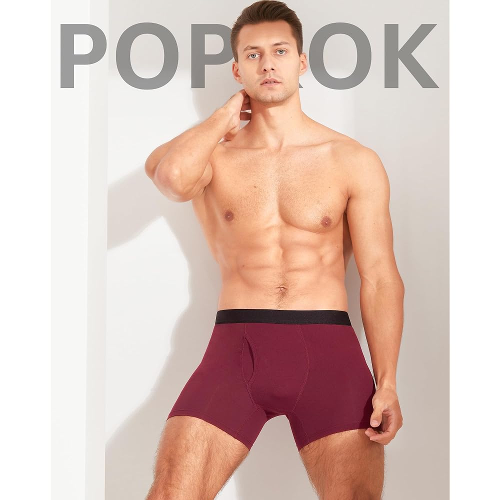 Мужские боксеры POPKOK, с передним открытием, 5 шт., Хлопковое нижнее белье, Большие размеры, Разноцветные, 6XL