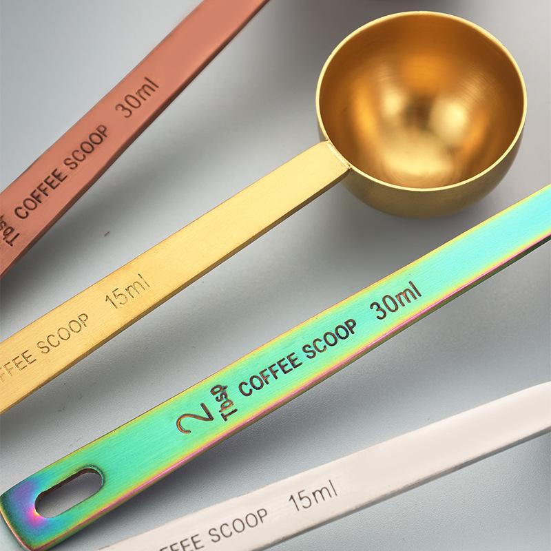 Kitchen Measuring Spoon Stainless Steel Coffee Scoop 15ml 30ml Tablespoon Milk Powder Spice Measure Spoon Metal Measuring Tools