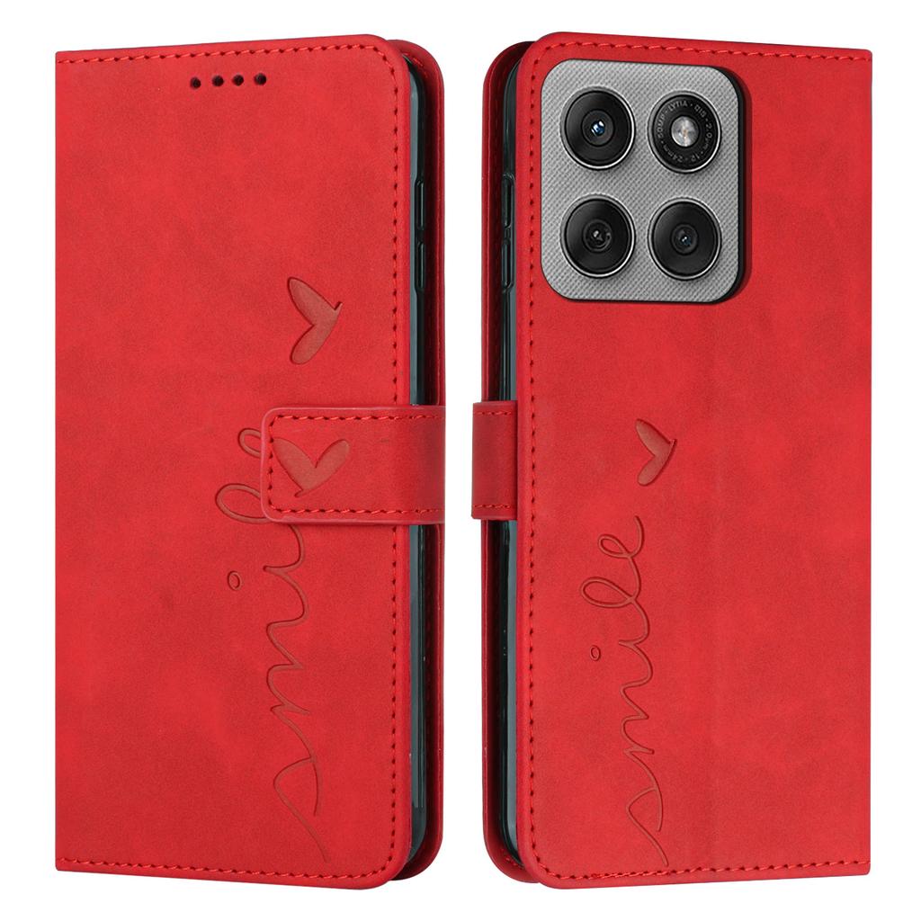 For Motorola Edge 60 Pro 5G Stand Case PU Leather Phone Cover Imprinted Heart Pattern