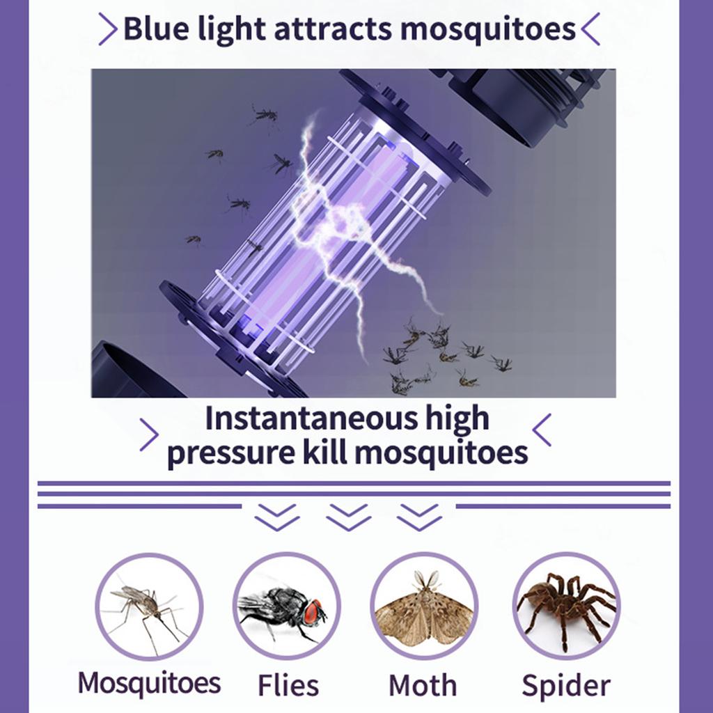 Уничтожитель комаров, электрический ультрафиолетовый свет, светодиоды, бездымная лампа для уничтожения насекомых без запаха, подвижная