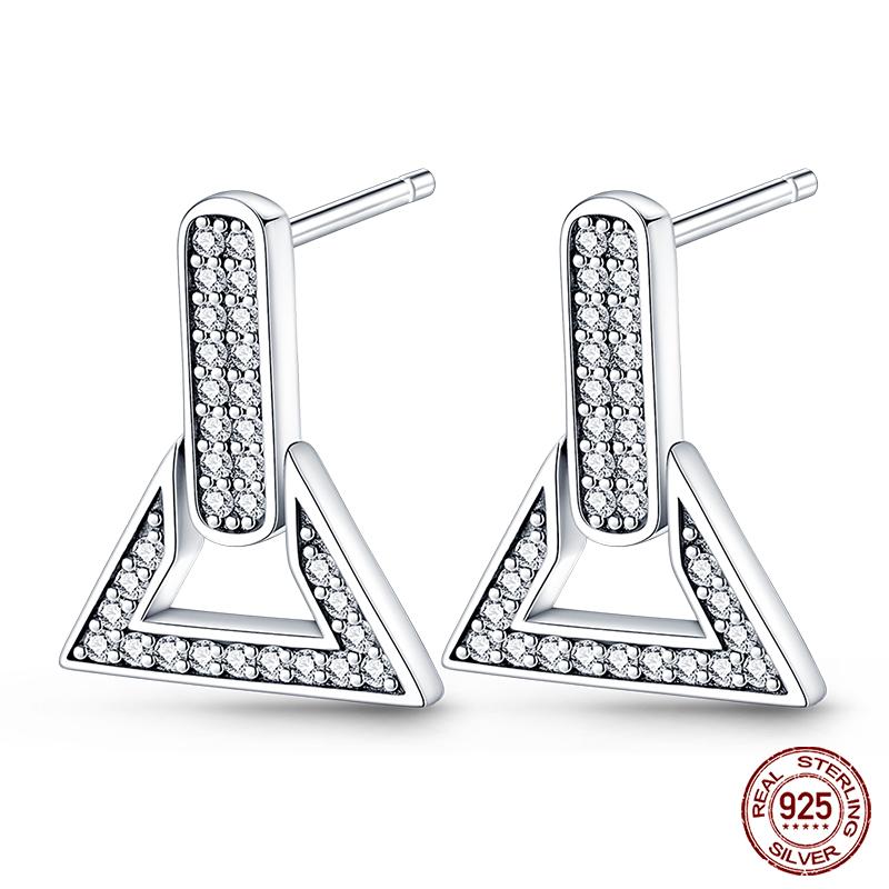 100% 925 Sterling Silver Rose Gold Heart Geometric Pave CZ Hoop Earrings for Women Wedding Engagement Birthday Jewelry Gift 2023
