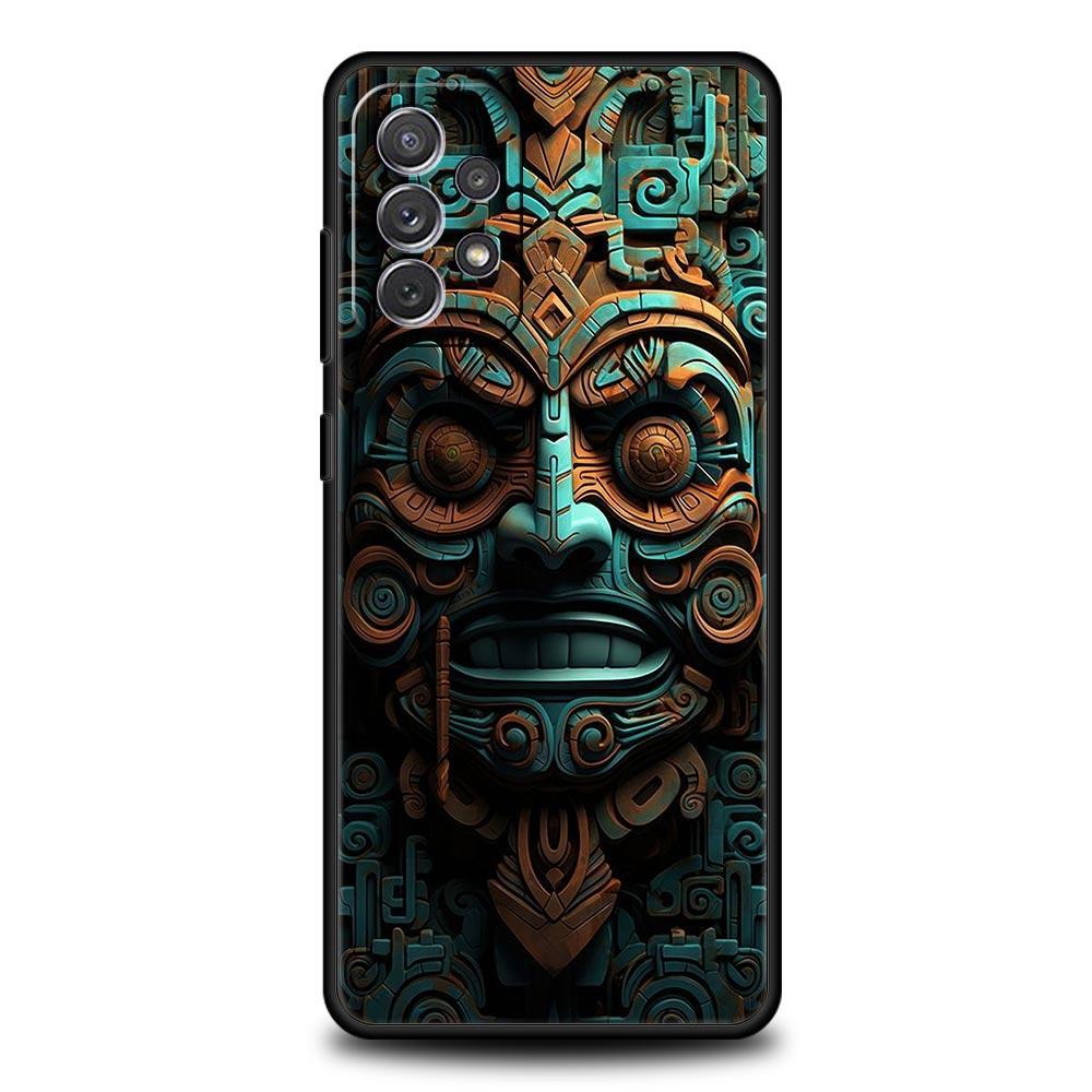 Винтажная картина-тотем Чехол для телефона для Samsung Galaxy A55 A35 A17 A07 A15 A13 A25 A51 A71 A72 A73 A32 A52 A52S A41 Мягкий TPU Чехол