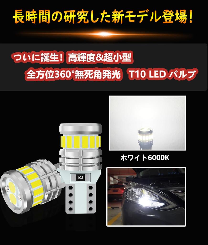 WENLE Супер яркие T10 LED Белые для габаритных огней, номерного знака, заднего угла, поворотников, салона DC12V Всенаправленные Упаковка 10 шт. (Вэньлэ) Лампочка, 6000K,