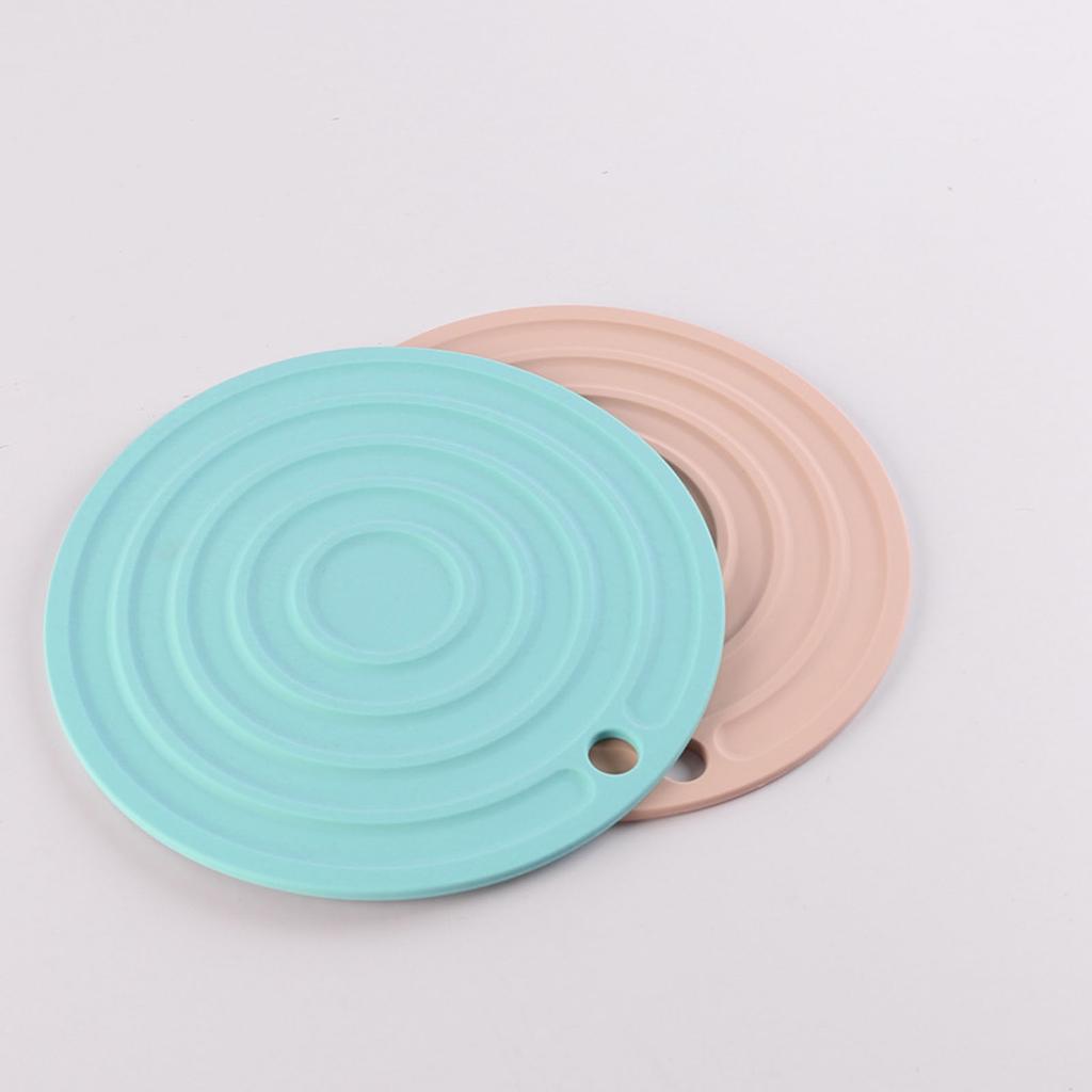 Круглый силиконовый теплоизоляционный коврик для обеденного стола, бытовая нескользящая изолированная подставка под тарелку, кухонные принадлежности