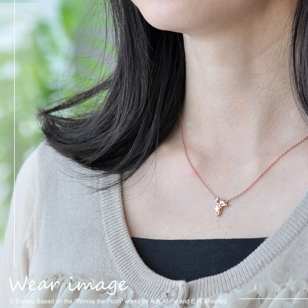 Серебряное ожерелье с подвеской в виде сердца с розовым золотом и кубическим цирконием Винни-Пух VPCDSW0054 [Disney]
