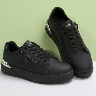 Осенне-зимняя женская обувь, женские кроссовки, белые кроссовки, низкие, с круглым носком, на шнуровке, повседневная обувь