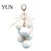 Grape Plushie Charm Plush Keychain for Handbags, Fuzzy Cluster Bag with Bow Bow, Decorative Fluffy Ball Keyring Backpacks and Purses Fruit