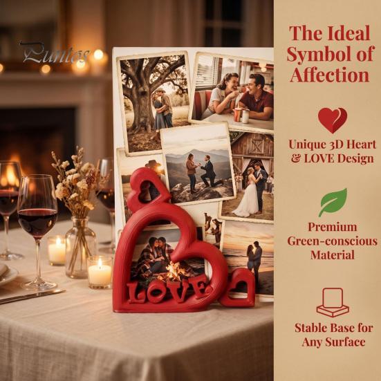 Скульптура-письмо с сердцем, подставка для фото с тиснеными буквами LOVE, 3D-печать, вертикальный слот, романтическое украшение для свадебного стола, держатель для фотографий,