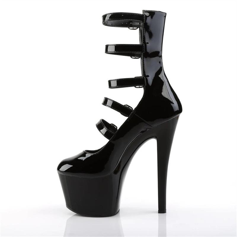 Прямые продажи круглые ботильоны на очень высоком каблуке 15 см короткие черные модные трендовые женские босоножки среднего размера из вискозы на низком каблуке