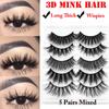 Fluffy Wispies Natural Long Volume 3D Mink Hair Crisscross Eye Lash Extension False Eyelashes