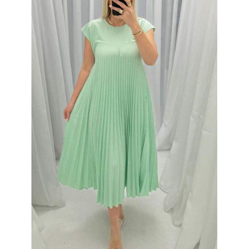 2024 Весна/Лето Европейская и Американская Мода Макси-платье без рукавов с плиссировкой