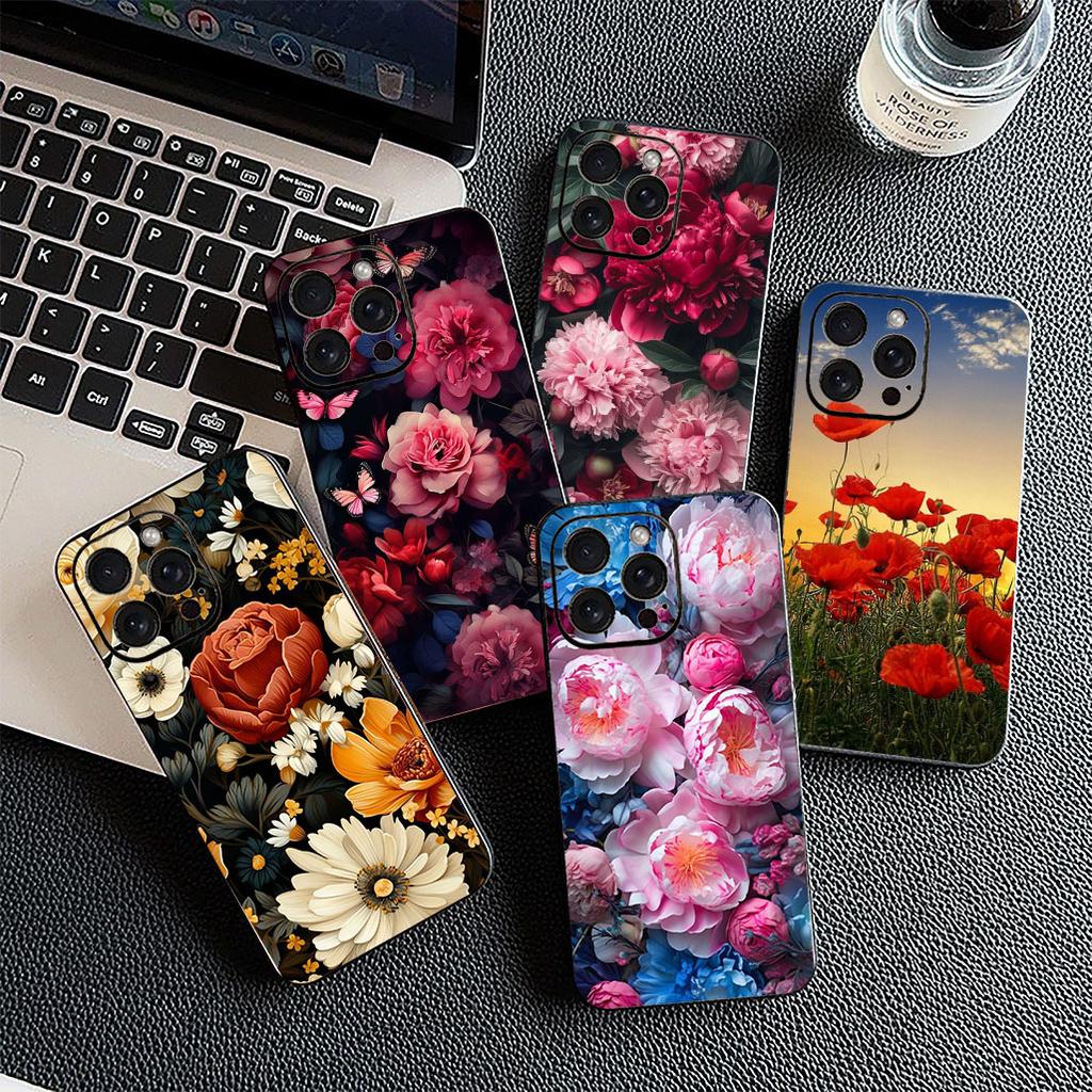 Чехол для Samsung Galaxy S20 S22 S21 FE Ultra Plus A07 A17 A15 A16 A25 A57 A37 Чехол для телефона Защитный чехол Цветок мака Цветение