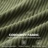 3 Seater Sofa with Wide Seat, Corduroy Fabric Couch with Deep Seat, Spring Cushion, Green