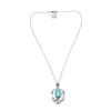 Natural Turquoise Gemstones 925 Sterling Silver Arts and Crafts Toadstool Design Necklace For Women & Girls