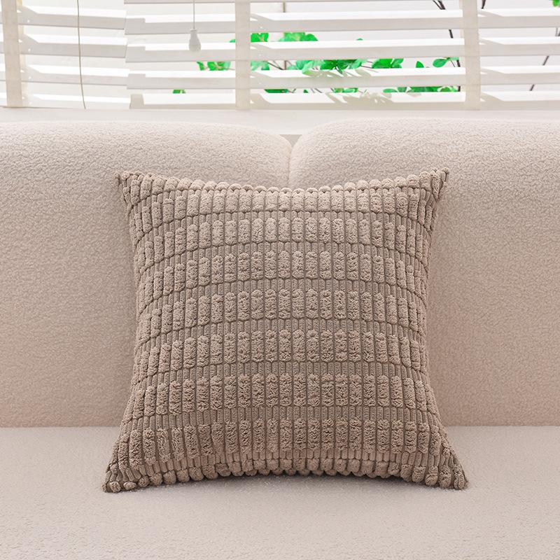 Наволочка из однотонного вельвета в полоску – жаккардовая квадратная наволочка для диванной подушки без вставки