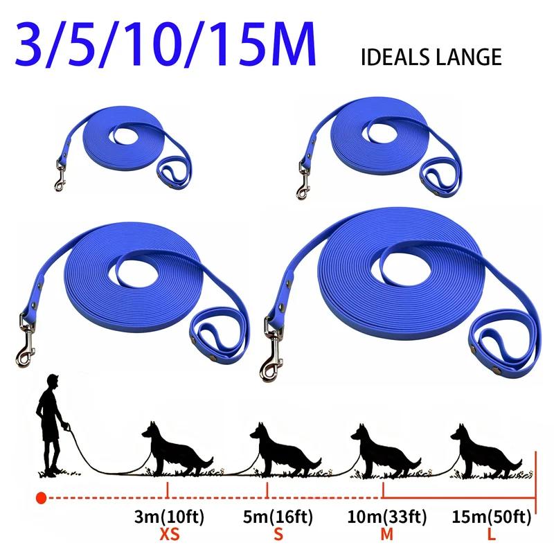 Waterproof Dog Leash Long PVC Tracking Lead 3m 5m 10m 15m Outdoor Training Pet Leashes for Small Medium Large Dogs