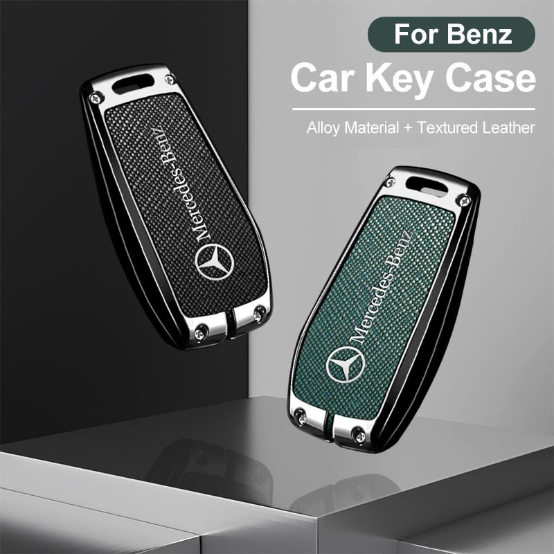 Zinc Alloy Leather Car Key Case Cover Shell For Mercedes Benz AMG A C E S G Class GLC CLE CLA GLB GLS W177 W205 W213 W222 X167 AW1