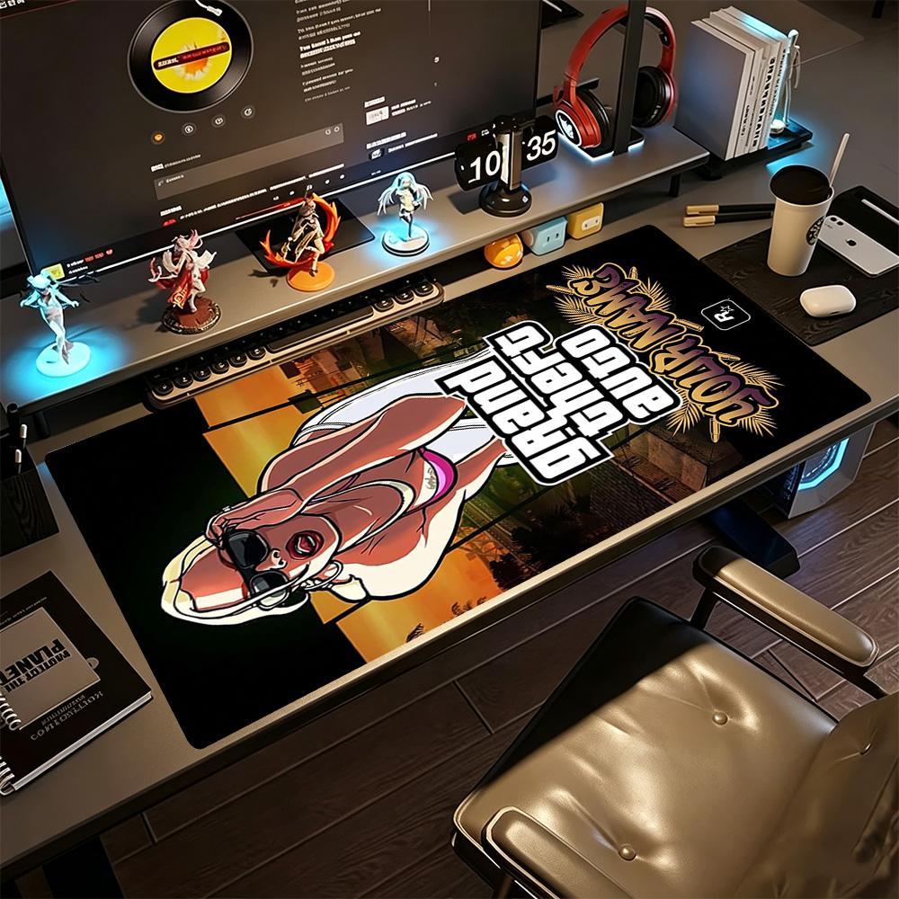 Gta Personalized Text Mouse Pad Keyboard Mat Desktop Mouse Pad Non-Slip Rubber Base Perfect for Office Desktop Supplies School Home