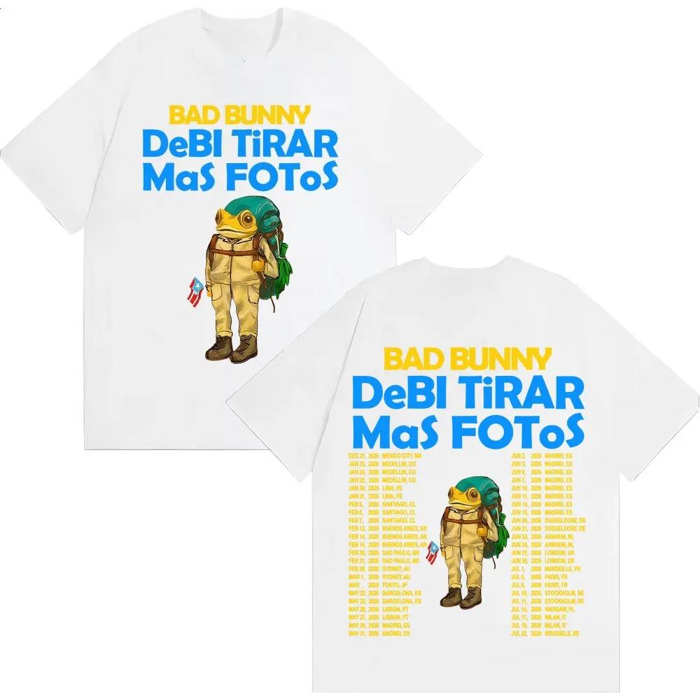 Рэпер Bad Bunny Деби Тирар Мас Фотос DTMF Альбом Футболки Мужские Женские Винтажные Мультяшные Модные Футболка с Коротким Рукавом