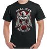 Biker T Shirt Motorbike Motorcycle Bike Chopper Real Iron Mens Club Eagle Vintage Washed Unisex Top For Everyday Wear Soft