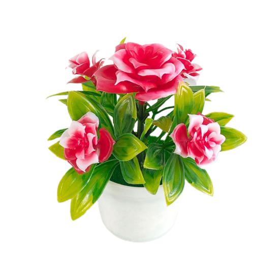Potted Plant Lifelike Artificial Plastic Simulation Flowers Pot for Home