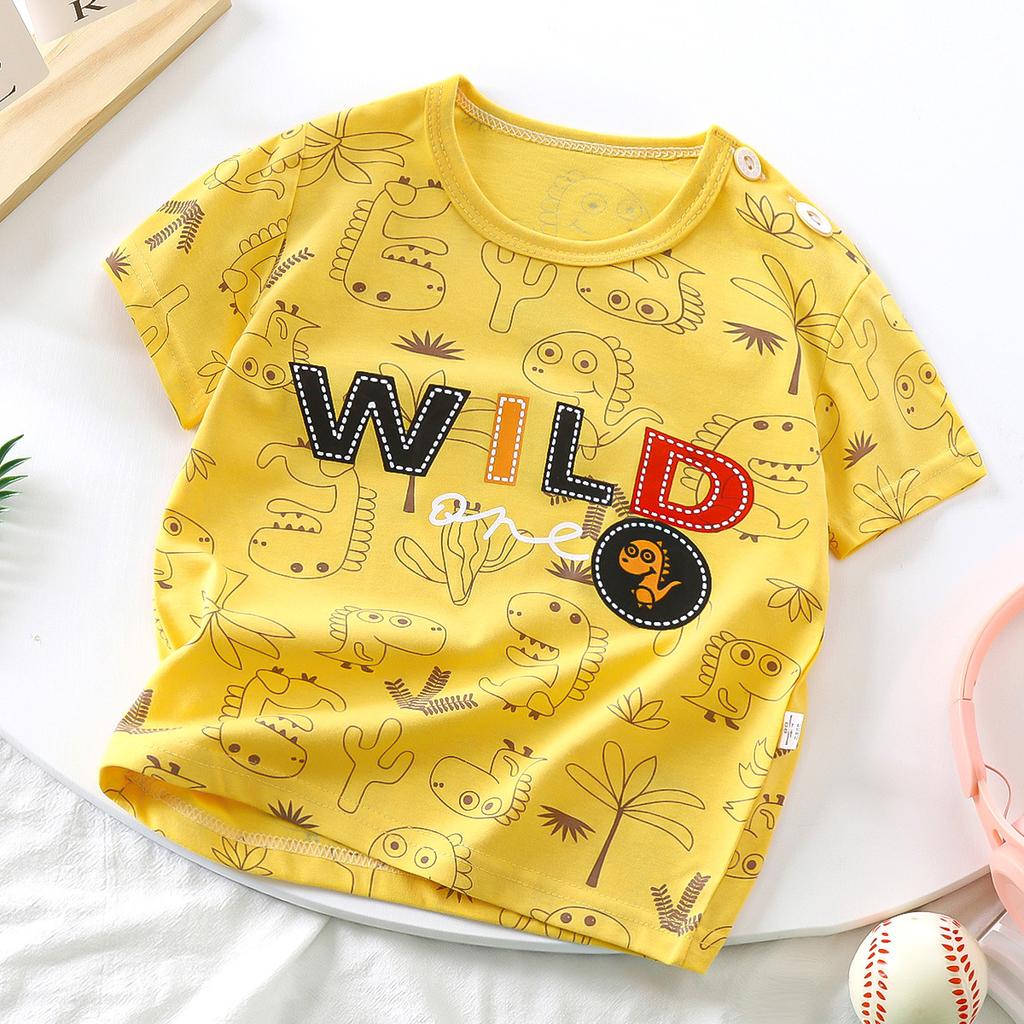 Children's Short Sleeve Pure Cotton Summer New Boy's T-shirt Baby Cartoon Girl Short Sleeve Korean Version of Top for Children