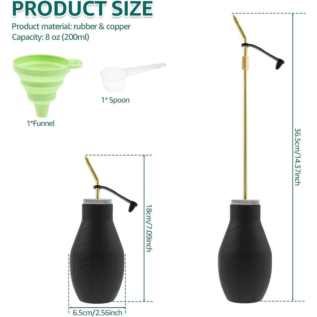 Garden Powder Applicator Dispenser with Long Metal Tube Bulb Duster Sprayer Insect Duster for Home Powder for Organic Gardening