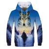 Spring Autumn Hooded Sweatshirt 3D Digital Printing Unisex Hoodies Men Women Wolf Fashion Loose Pullover