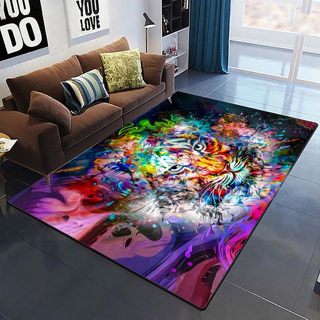 Art Domineering Tiger 3d Print Carpets For Living Room Bedroom Decor Carpet Soft Home Bedside Floor Mat Play Area Rugs Carpet