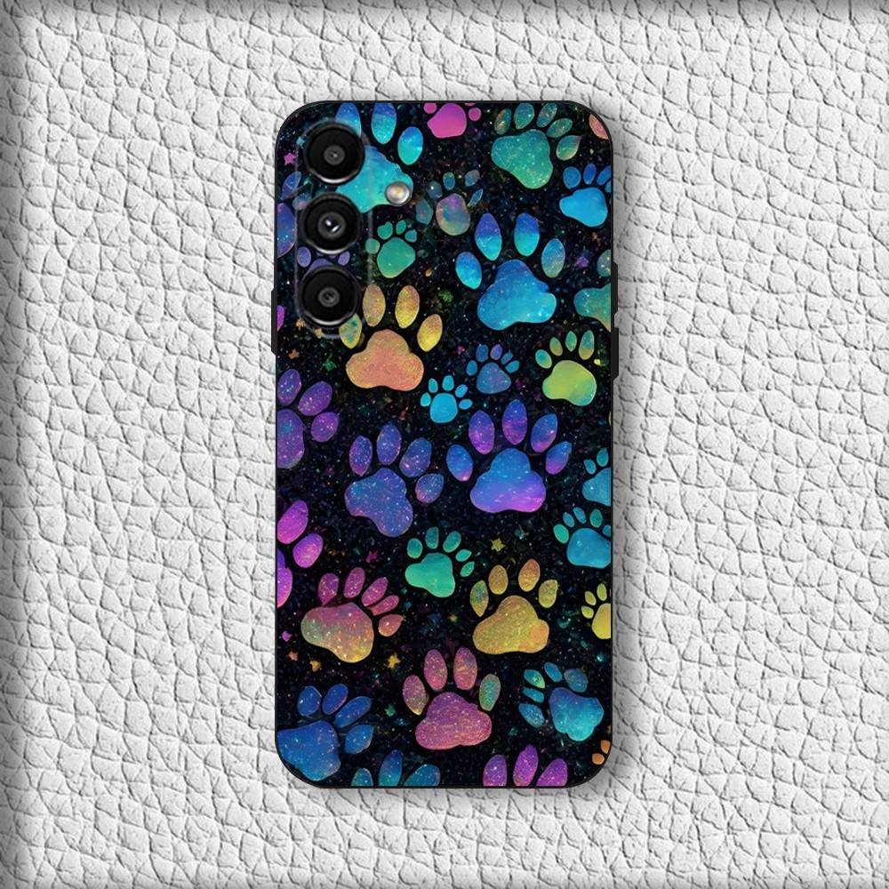 Art Puppy Paw Phone Case For Samsung Galaxy A20,A21s,A22,A31,A32,A52,A53,A72,73,A80 Soft Black Cover