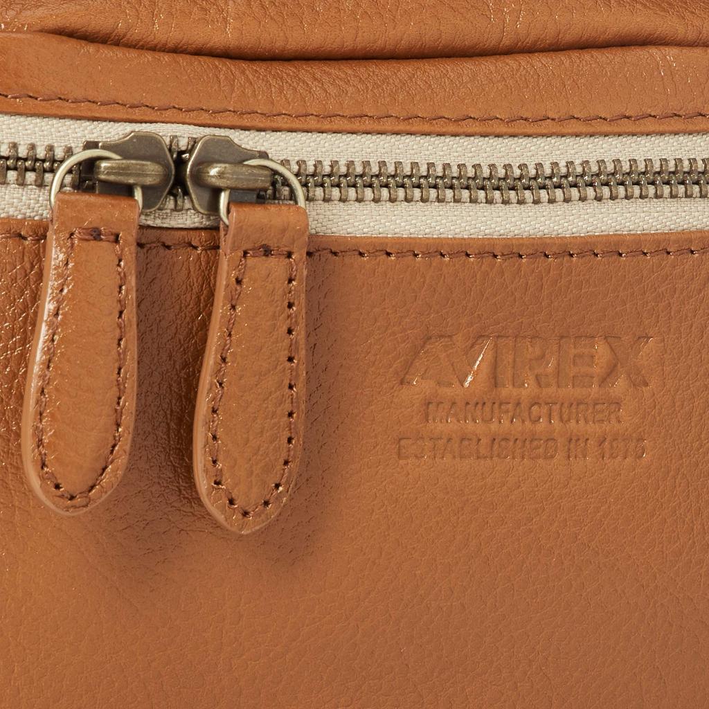 Сумка-слинг из натуральной кожи верблюжьего цвета [AVIREX] AVX5614,