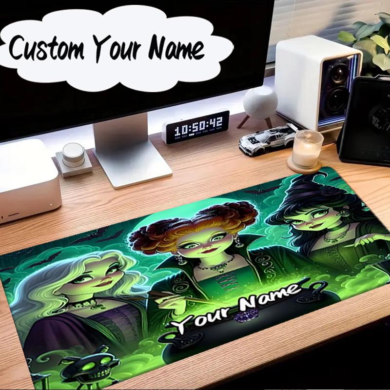 Custom Name Mouse pad Witch Sisters In The Moonlight Mouse Pad Desk Mat, Non-Slip Rubber Backer Pad For Computer Notebook Gaming Mouse Pad Gift