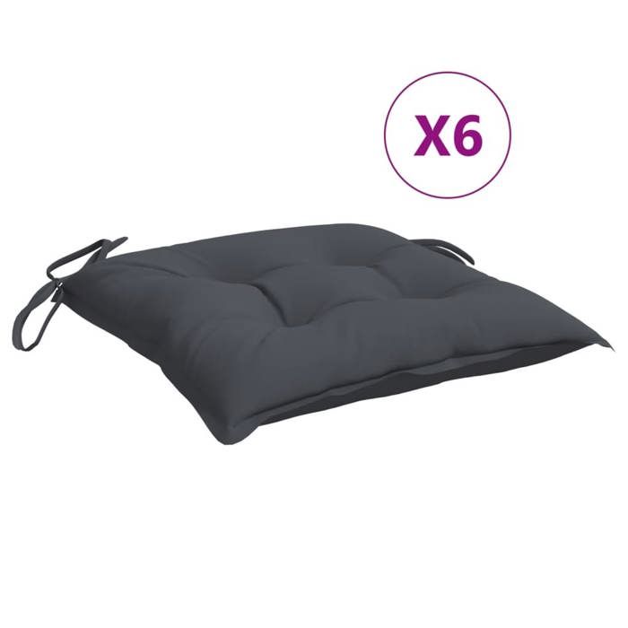 Coussins de chaise - vidaXL - Anthracite - 50x50x7 cm - Tissu Oxford - 6 pièces