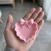 Heart-Shaped 3D Printed Jewelry Tray With Pink Bow, Elegant Decor For Table, Sink & Office Desk, Perfect For Jewelry Storage