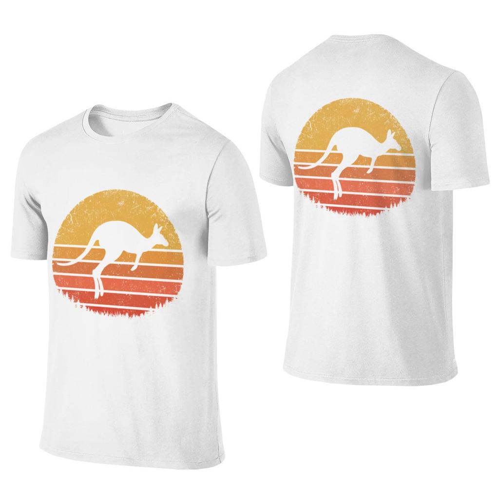 Kangaroo Retro Hong Kong Style Reversible Tshirt Retro Street Fun Prints Cotton Tee