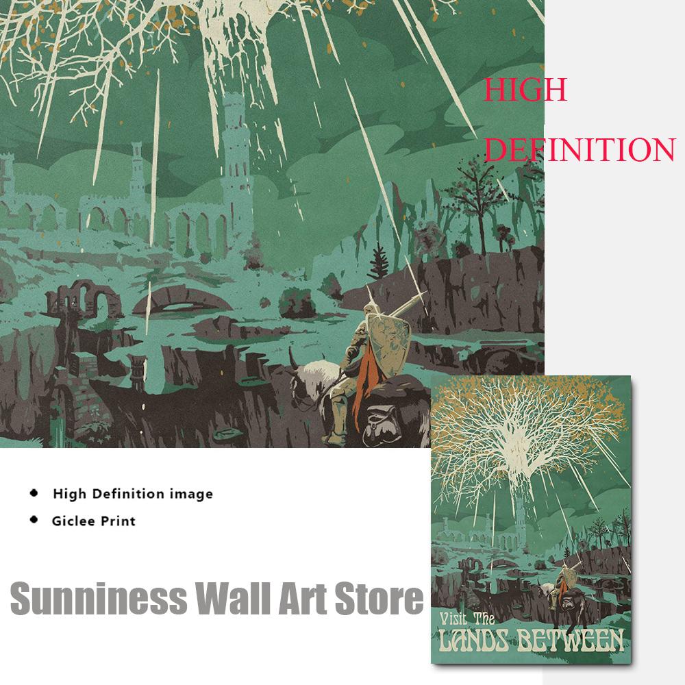 Картина на холсте, скандинавские винтажные дорожные постеры и принты Zelda, видеоигры, пейзажное искусство, настенные панно для гостиной, домашний декор
