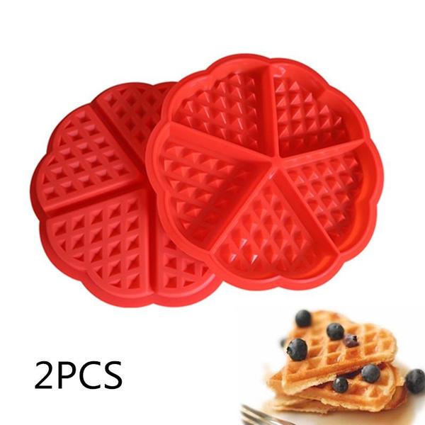2шт вафельные формы силиконовые вафельницы формы для кексов в форме сердца инструменты для выпечки кухонные принадлежности