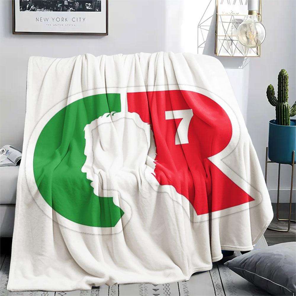 1PC CR7 Cristiano Ronaldo Patterned Flannel Blanket Suitable For All Seasons for Home Decor Warmth and Comfort Gifts Holiday Present