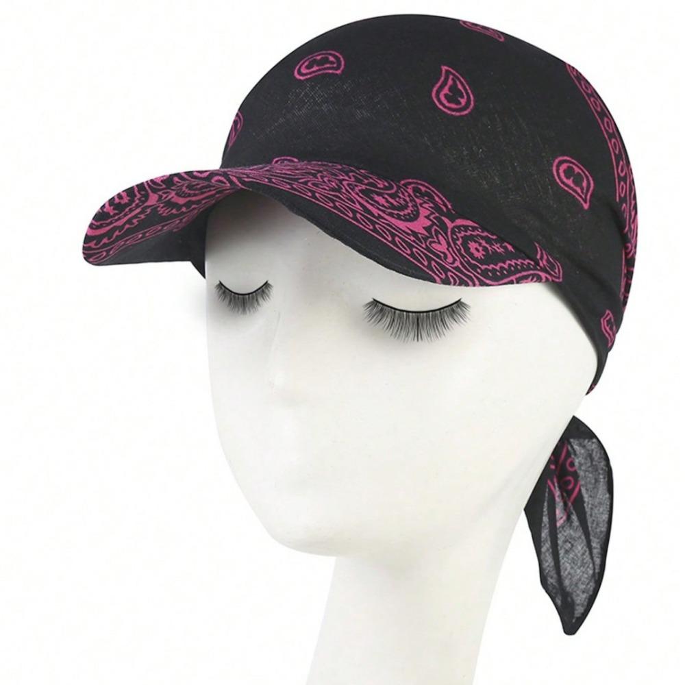 Fashion Wide Brim Baseball Caps Head Scarf Lightweight Pre-Tied Sun Visor Turban Breathable Bandana Scarf Cap Women Outdoor