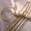 European and American Ins-Style Jewelry Titanium Steel Rhinestone Zircon Gold Simple Stackable Bracelet Plated with 18K Gold That Does Not Fade