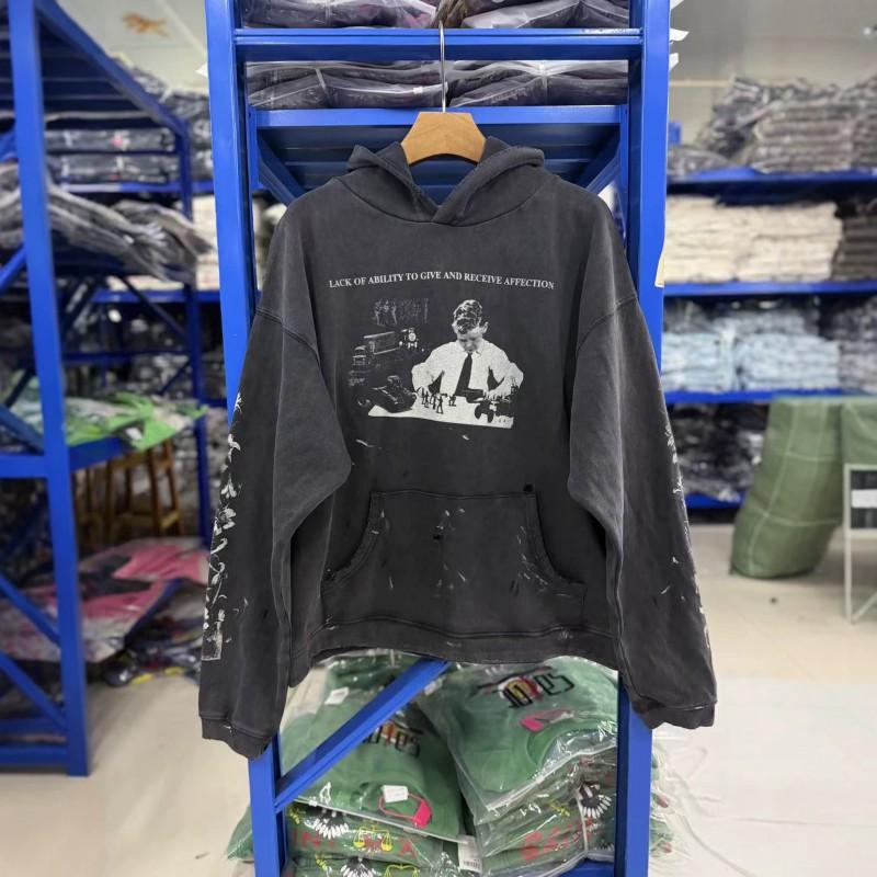 Mens Oversized Washed Cotton Hoodie Streetwear Loose Fit Pullover Sweatshirt Fall 2026